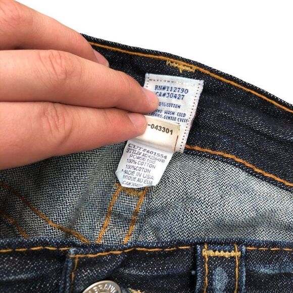 Vintage 2004-2008 True Religion Jeans Size 33 Yellow Horshoe - Picture 7 of 11